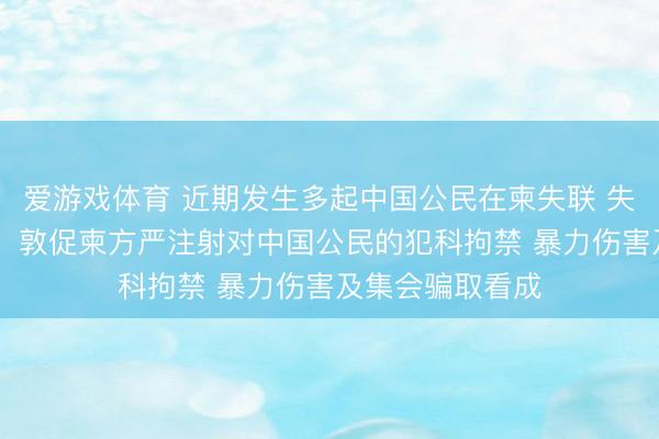 爱游戏体育 近期发生多起中国公民在柬失联 失散案件 中使馆：敦促柬方严注射对中国公民的犯科拘禁 暴力伤害及集会骗取看成