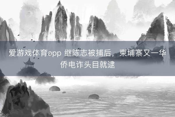爱游戏体育app 继陈志被捕后，柬埔寨又一华侨电诈头目就逮