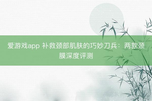 爱游戏app 补救颈部肌肤的巧妙刀兵：两款颈膜深度评测