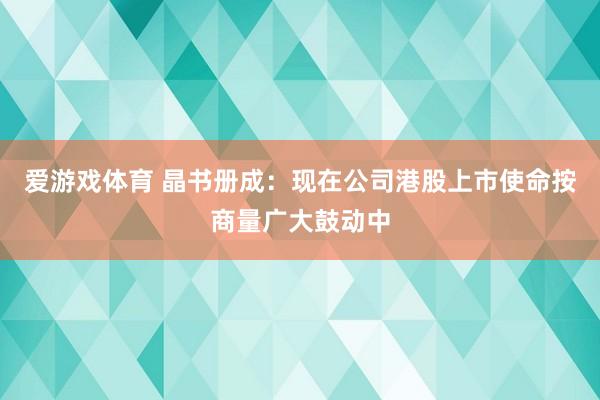 爱游戏体育 晶书册成：现在公司港股上市使命按商量广大鼓动中