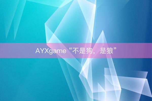 AYXgame “不是狗，是狼”