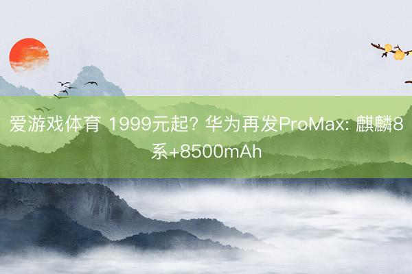 爱游戏体育 1999元起? 华为再发ProMax: 麒麟8系+8500mAh