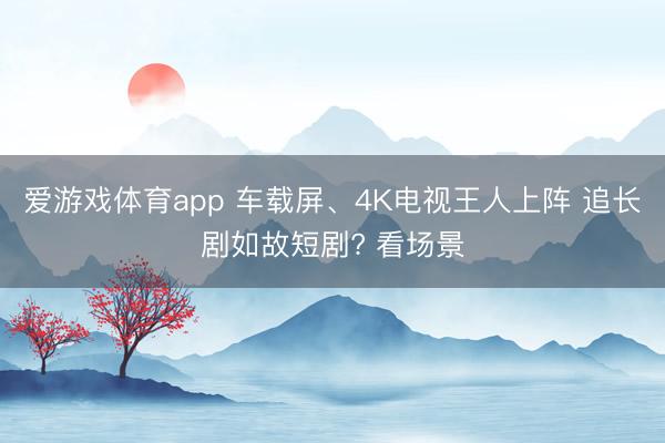 爱游戏体育app 车载屏、4K电视王人上阵 追长剧如故短剧? 看场景