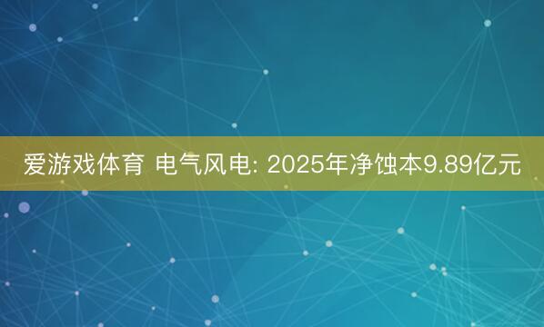 爱游戏体育 电气风电: 2025年净蚀本9.89亿元