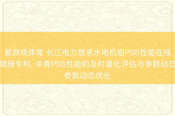 爱游戏体育 长江电力恳求水电机组PSS性能在线评价措施专利, 杀青PSS性能的及时量化评估与参数动态优化