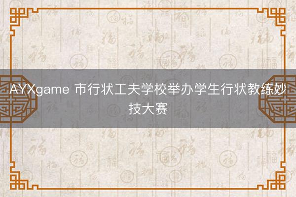AYXgame 市行状工夫学校举办学生行状教练妙技大赛