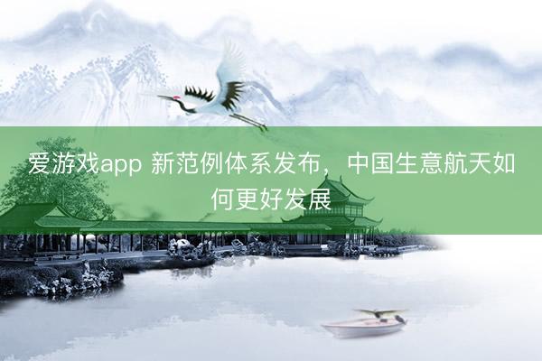 爱游戏app 新范例体系发布，中国生意航天如何更好发展
