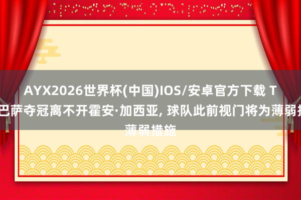 AYX2026世界杯(中国)IOS/安卓官方下载 TA: 巴萨夺冠离不开霍安·加西亚， 球队此前视门将为薄弱措施