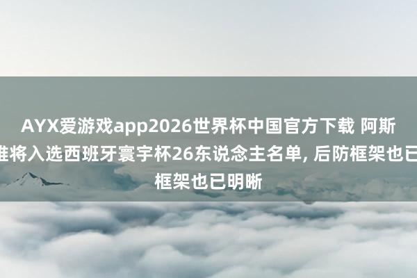 AYX爱游戏app2026世界杯中国官方下载 阿斯: 加维将入选西班牙寰宇杯26东说念主名单, 后防框架也已明晰