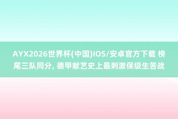 AYX2026世界杯(中国)IOS/安卓官方下载 榜尾三队同分, 德甲献艺史上最刺激保级生苦战