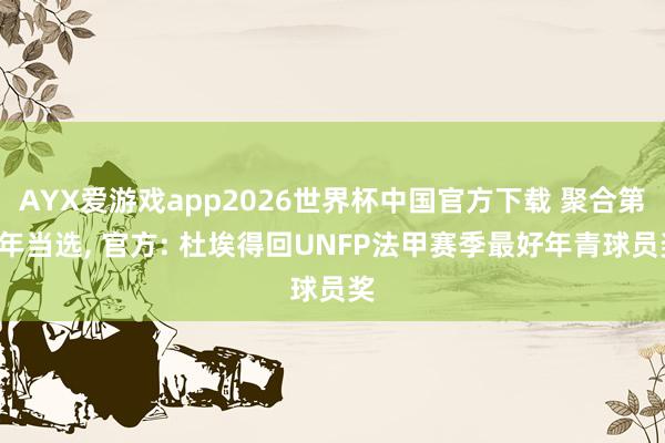 AYX爱游戏app2026世界杯中国官方下载 聚合第2年当选， 官方: 杜埃得回UNFP法甲赛季最好年青球员奖