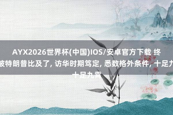 AYX2026世界杯(中国)IOS/安卓官方下载 终于被特朗普比及了, 访华时期笃定, 悉数格外条件, 十足九霄