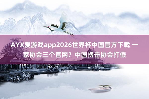 AYX爱游戏app2026世界杯中国官方下载 一家协会三个官网?中国搏击协会打假