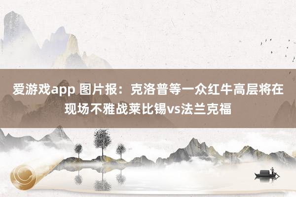 爱游戏app 图片报:克洛普等一众红牛高层将在现场不雅战莱比锡vs法兰克福