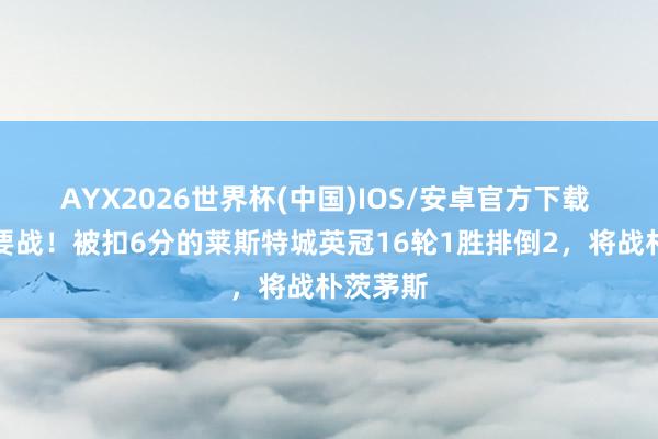 AYX2026世界杯(中国)IOS/安卓官方下载 保级重要战!被扣6分的莱斯特城英冠16轮1胜排倒2,将战朴茨茅斯