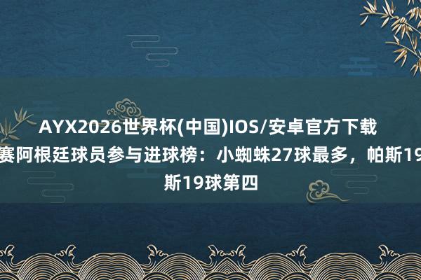 AYX2026世界杯(中国)IOS/安卓官方下载 五大联赛阿根廷球员参与进球榜:小蜘蛛27球最多,帕斯19球第四