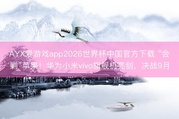 AYX爱游戏app2026世界杯中国官方下载 “会剿”苹果！华为小米vivo旗舰机亮剑，决战9月