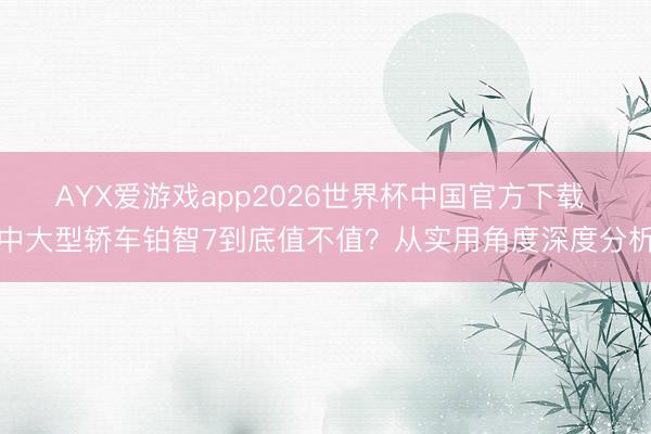 AYX爱游戏app2026世界杯中国官方下载 中大型轿车铂智7到底值不值?从实用角度深度分析