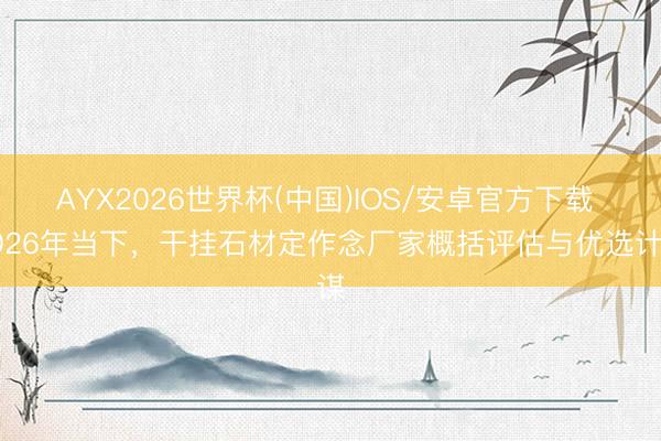 AYX2026世界杯(中国)IOS/安卓官方下载 2026年当下，干挂石材定作念厂家概括评估与优选计谋