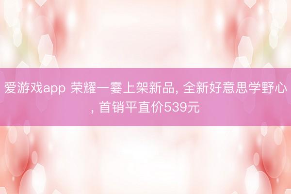 爱游戏app 荣耀一霎上架新品, 全新好意思学野心, 首销平直价539元