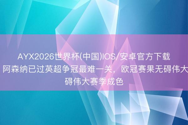 AYX2026世界杯(中国)IOS/安卓官方下载 内维尔：阿森纳已过英超争冠最难一关，欧冠赛果无碍伟大赛季成色