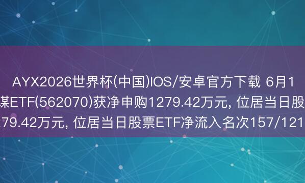 AYX2026世界杯(中国)IOS/安卓官方下载 6月1日华宝沪深300增强计谋ETF(562070)获净申购1279.42万元， 位居当日股票ETF净流入名次157/1210