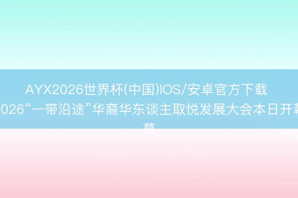 AYX2026世界杯(中国)IOS/安卓官方下载 2026“一带沿途”华裔华东谈主取悦发展大会本日开幕