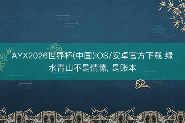AYX2026世界杯(中国)IOS/安卓官方下载 绿水青山不是情愫, 是账本