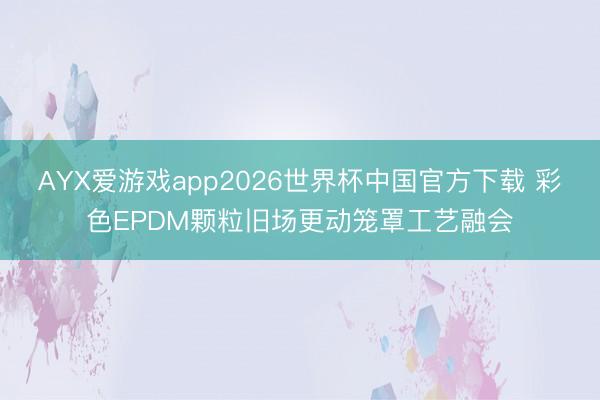 AYX爱游戏app2026世界杯中国官方下载 彩色EPDM颗粒旧场更动笼罩工艺融会