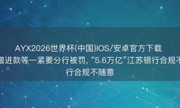 AYX2026世界杯(中国)IOS/安卓官方下载 涉虚增进款等一紧要分行被罚， “5.6万亿”江苏银行合规不随意