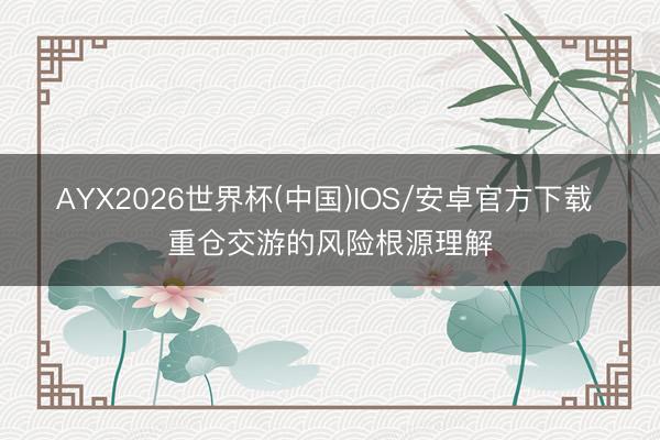 AYX2026世界杯(中国)IOS/安卓官方下载 重仓交游的风险根源理解
