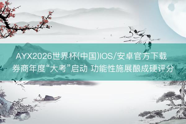 AYX2026世界杯(中国)IOS/安卓官方下载 券商年度“大考”启动 功能性施展酿成硬评分